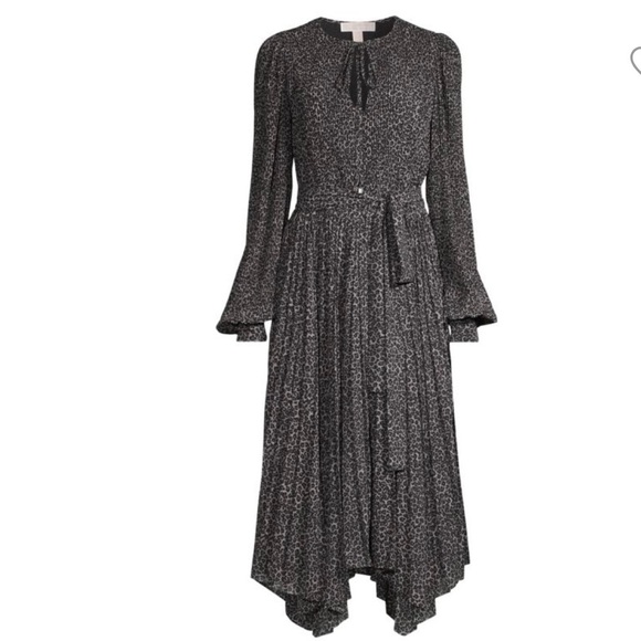 Michael Kors Savannah Pleated Midi Dress - Picture 1 of 10
